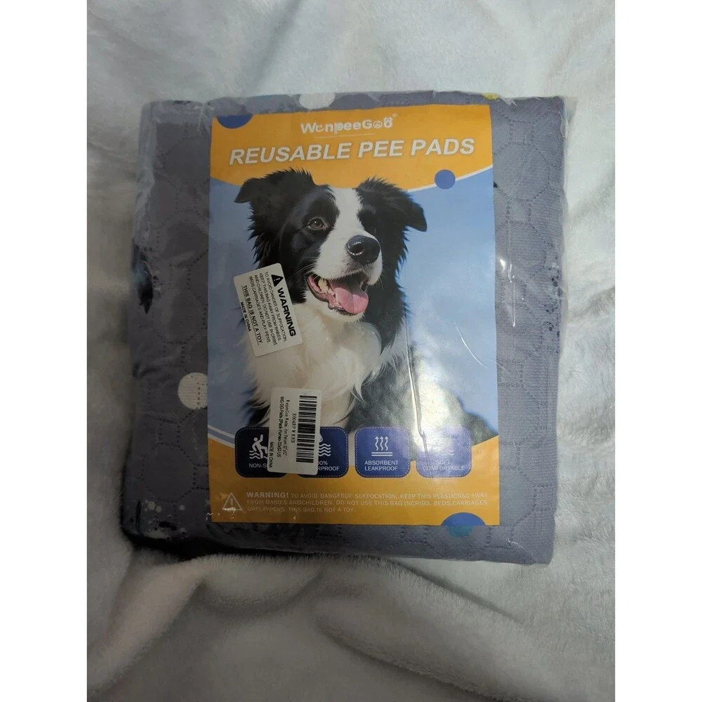 Washable Pee Pads for Dogs, 4 Pack Absorbent Reusable Training Dog Pads Pet Pupp